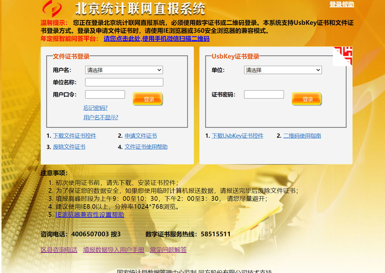 北京统计直报网平台